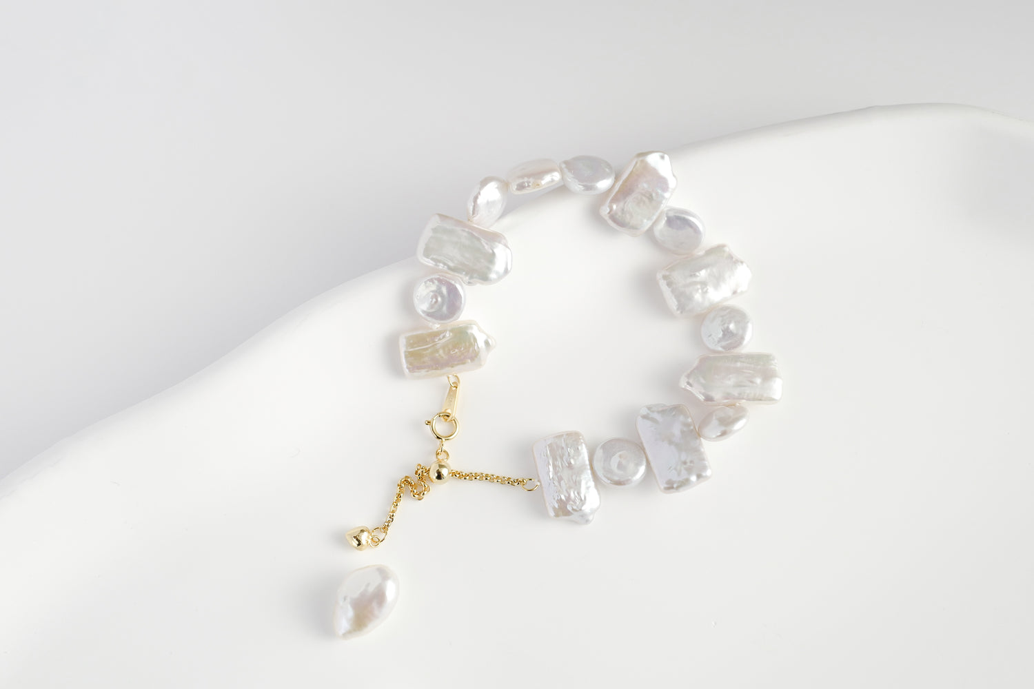 Square Circle Baroque Freshwater Pearls Collection - Unique Modern Jewellery