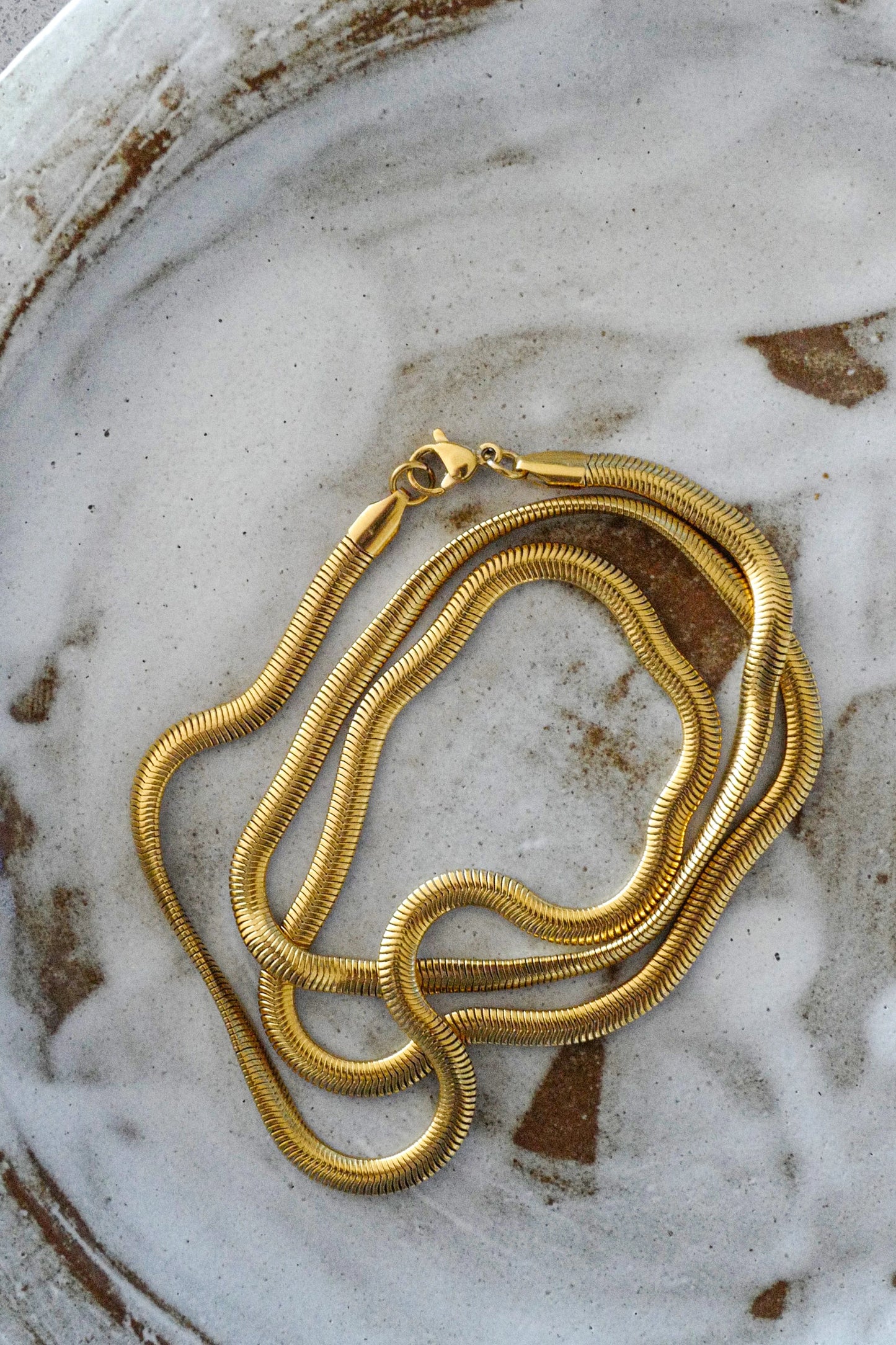 Smooth Gold Snake Chain Necklace