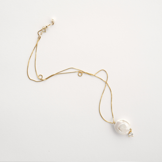 Baroque Freshwater Pearl Gold Necklace - Private Glows