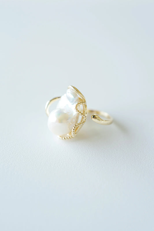 Catherine Ring Adjustable Baroque Pearl Ring