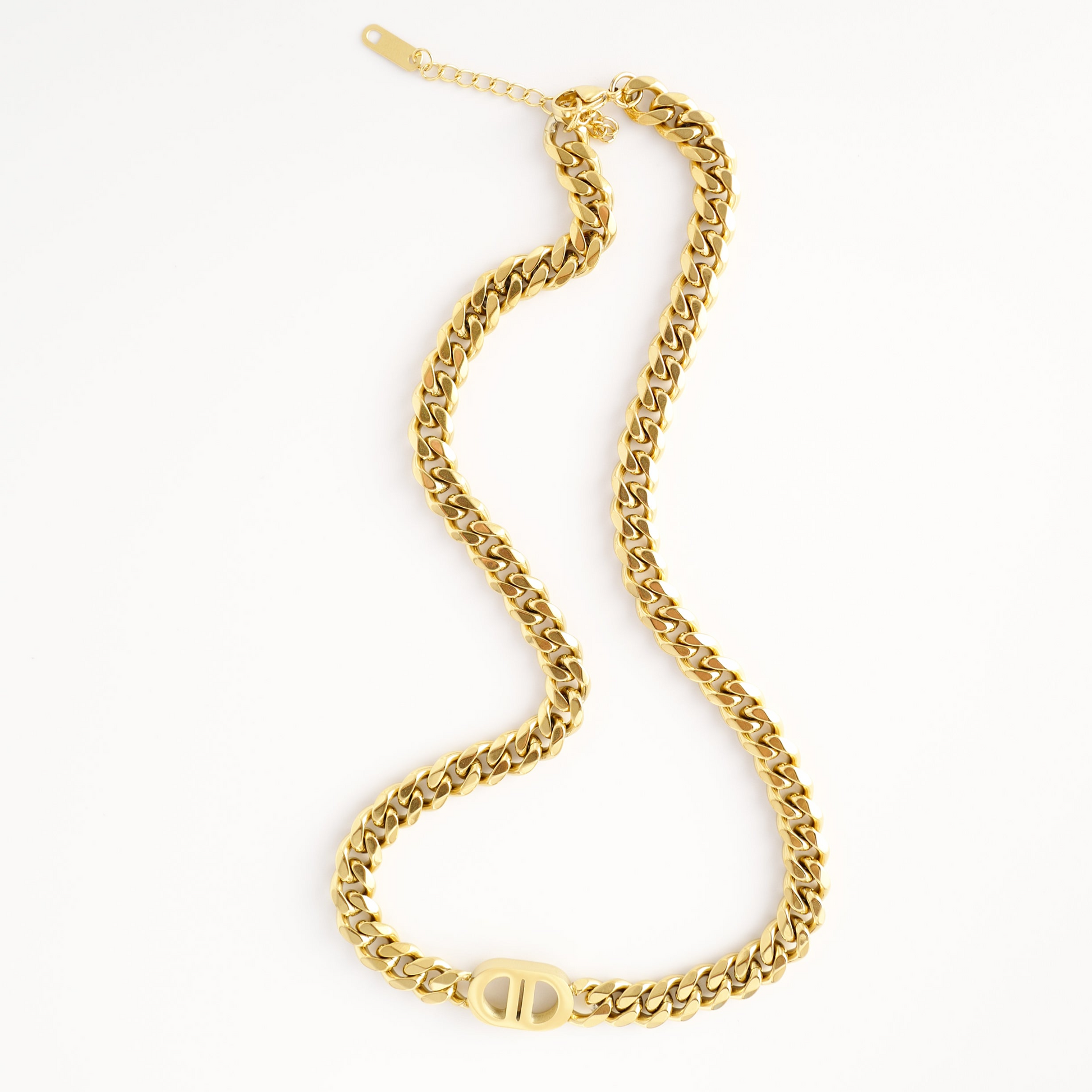 Double D Curb Chain Necklace - Private Glows