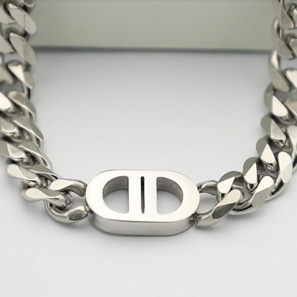 Double D Curb Chain Necklace - Private Glows