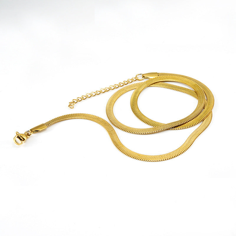 Elegant Gold-Plated Snake Chain Necklace - Private Glows