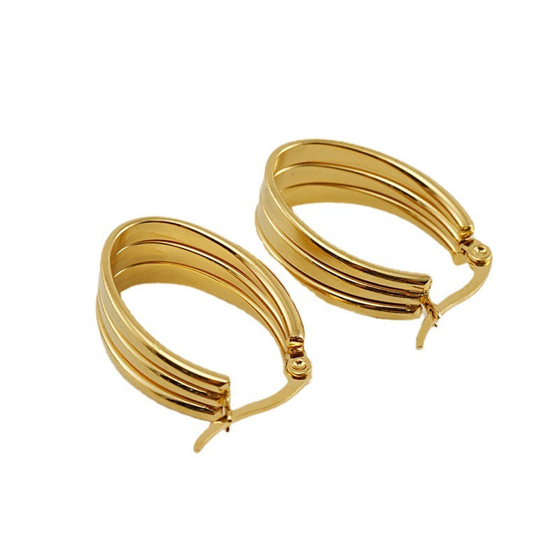 Gold-Plated Round Earrings - Private Glows