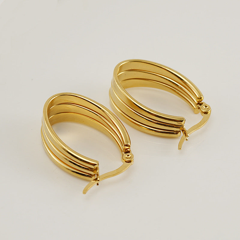 Gold-Plated Round Earrings - Private Glows