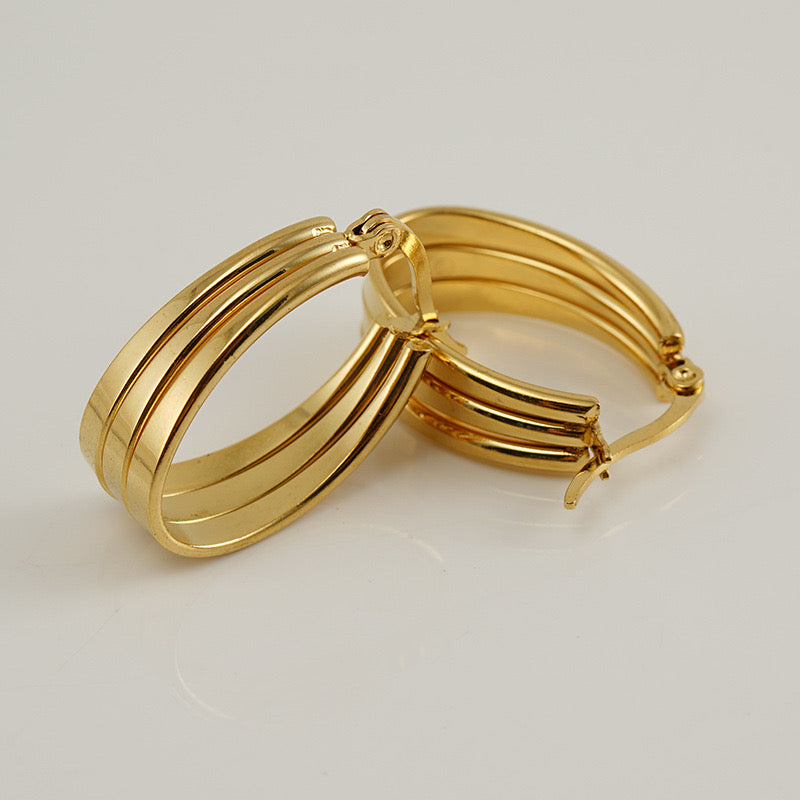 Gold-Plated Round Earrings - Private Glows