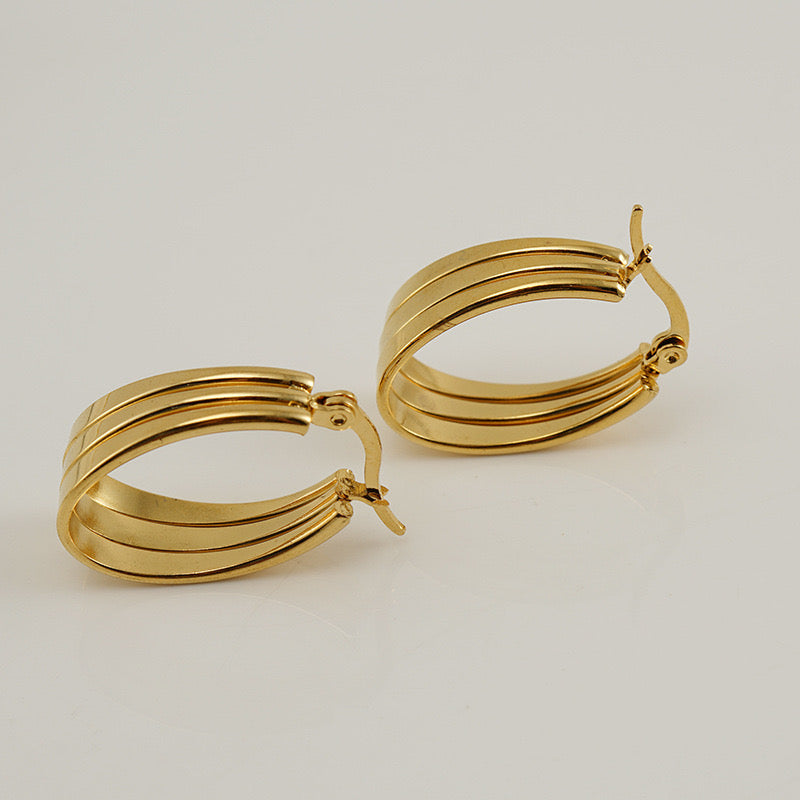 Gold-Plated Round Earrings - Private Glows