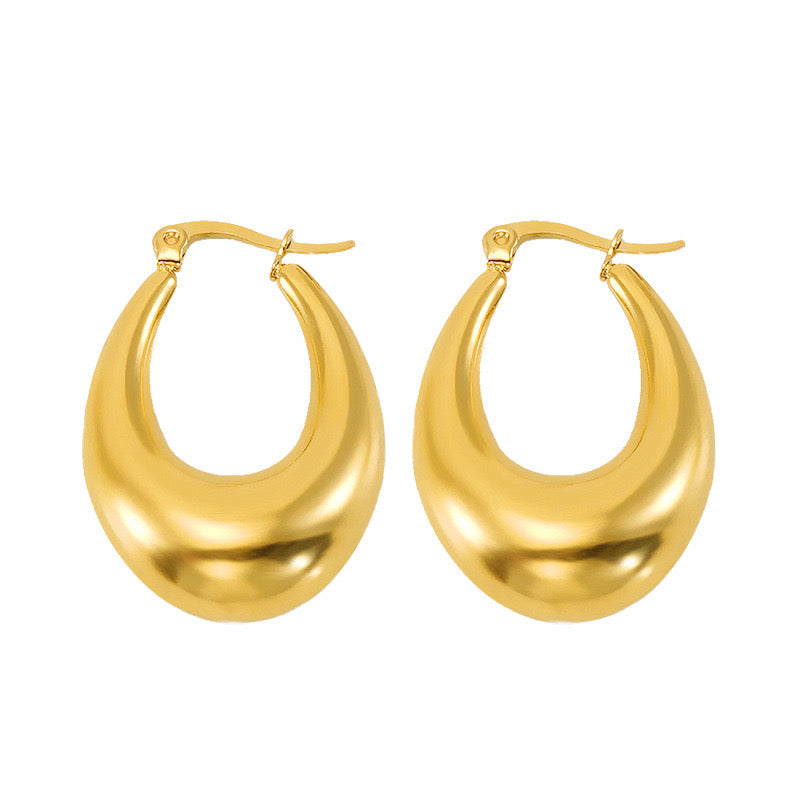 Gold Plated Hollow Earrings - Private Glows