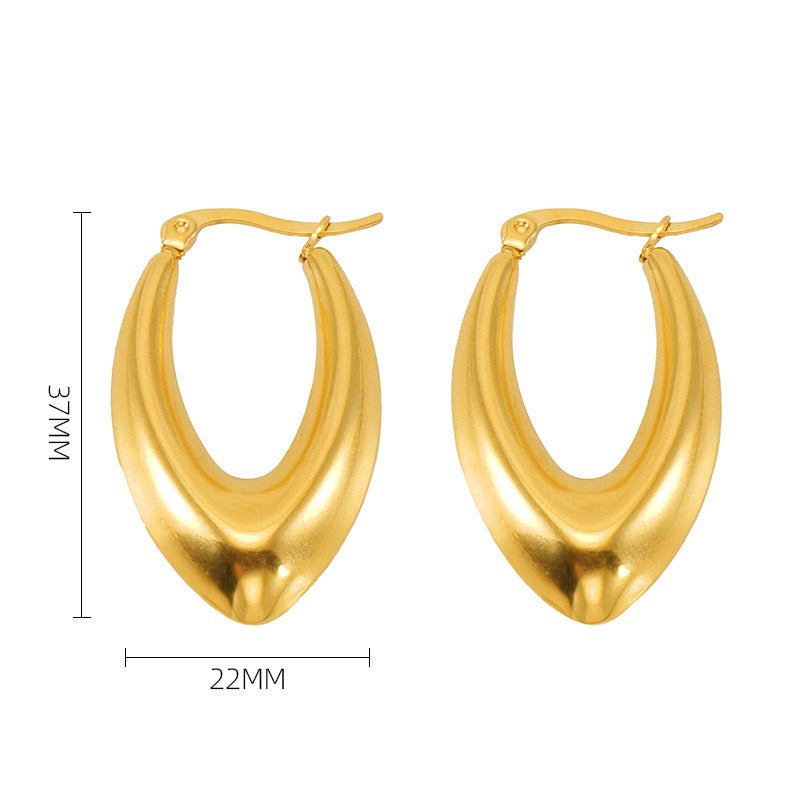 Gold Plated Hollow Earrings - Private Glows