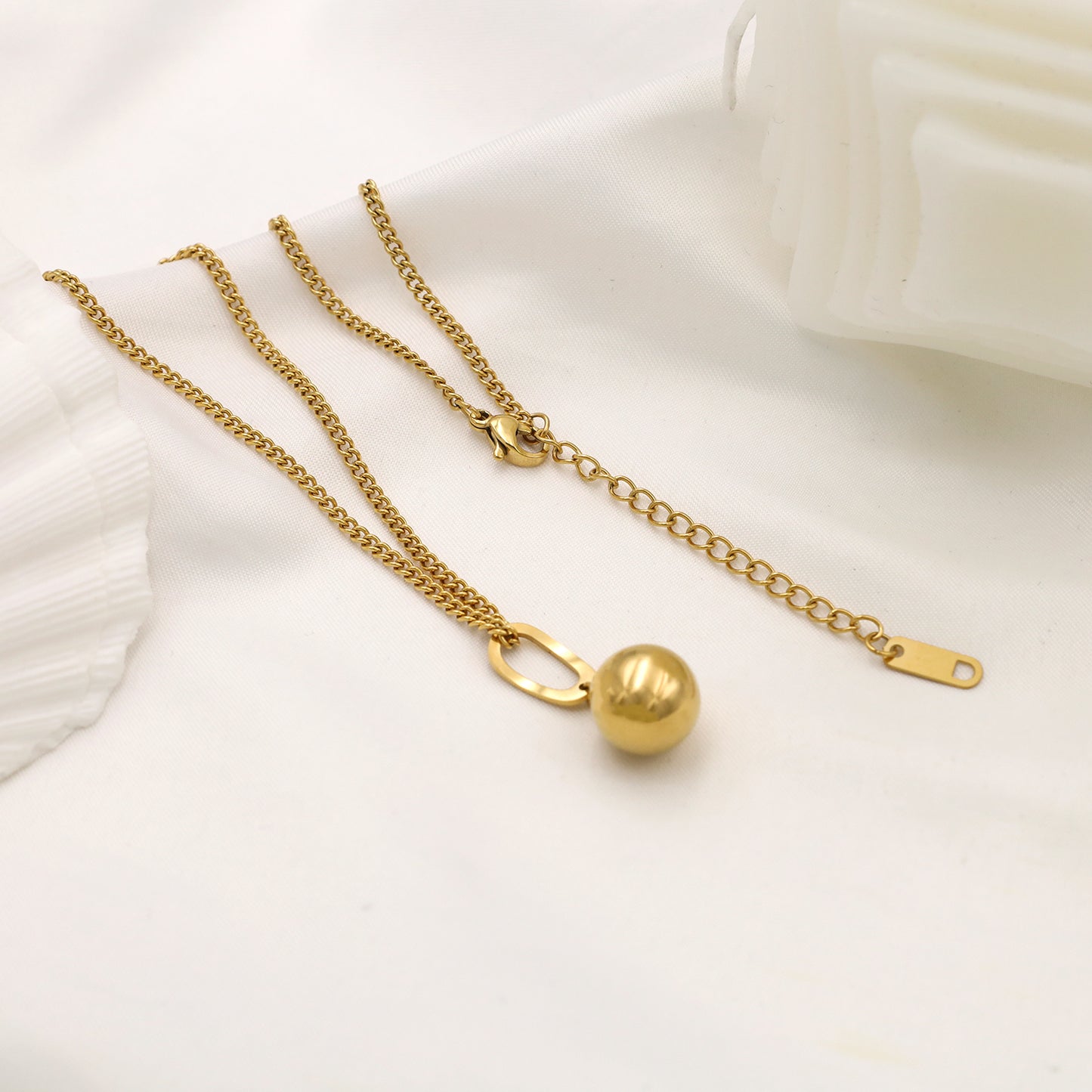 Gold Sphere Pendant Necklace - Private Glows