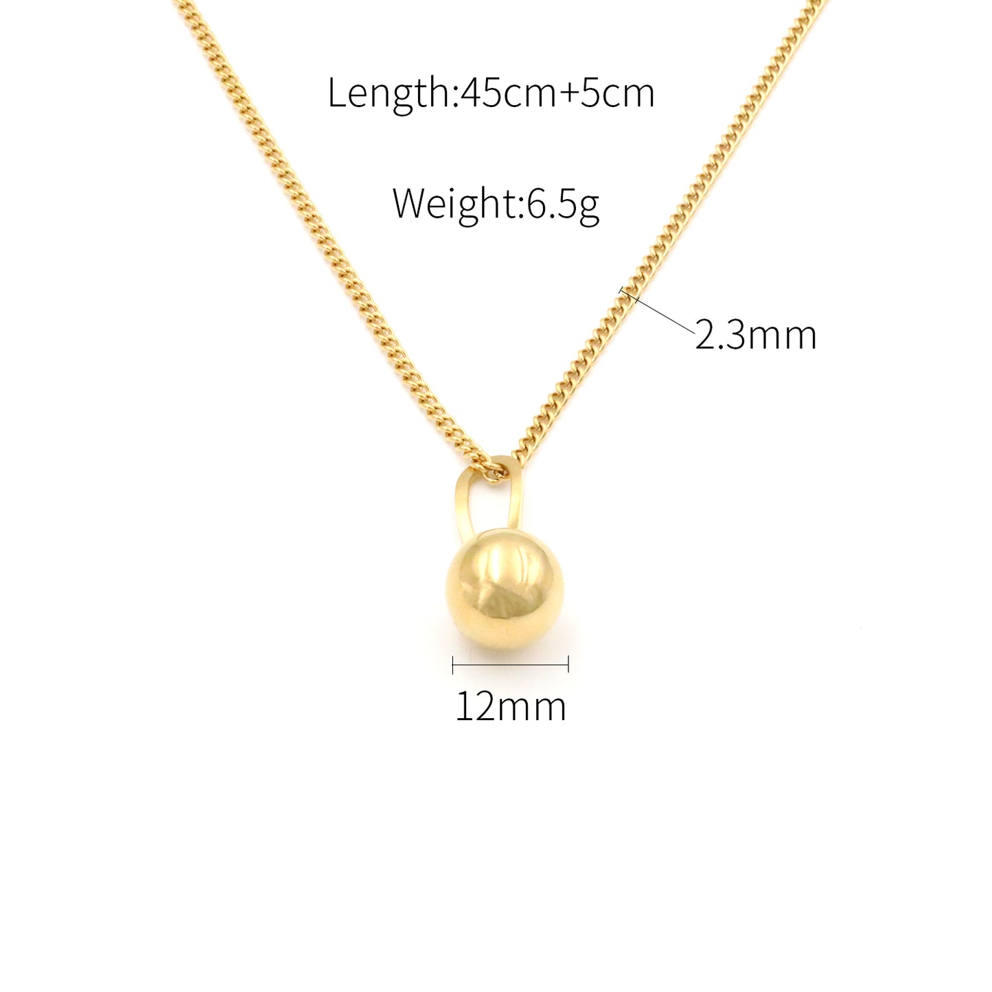 Gold Sphere Pendant Necklace - Private Glows