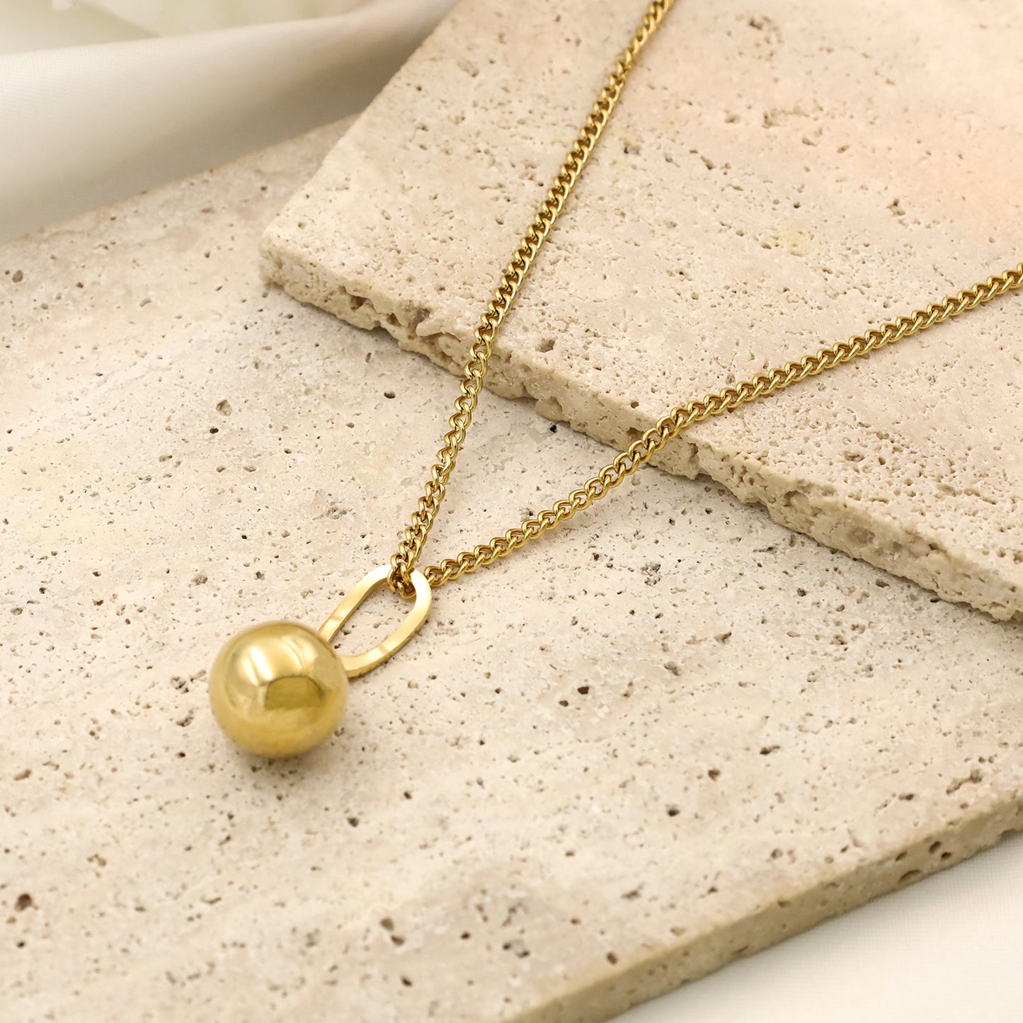 Gold Sphere Pendant Necklace - Private Glows