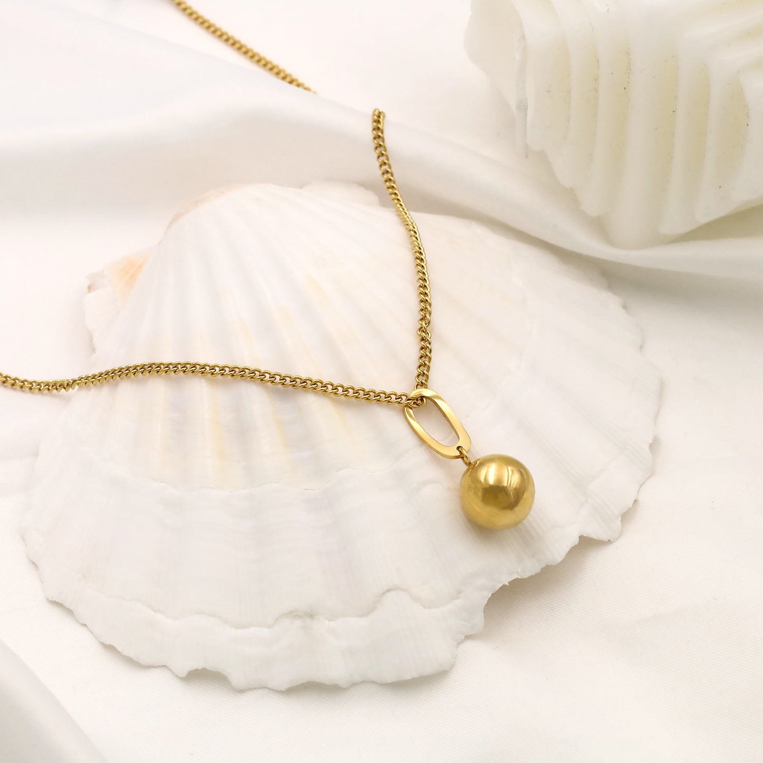 Gold Sphere Pendant Necklace - Private Glows