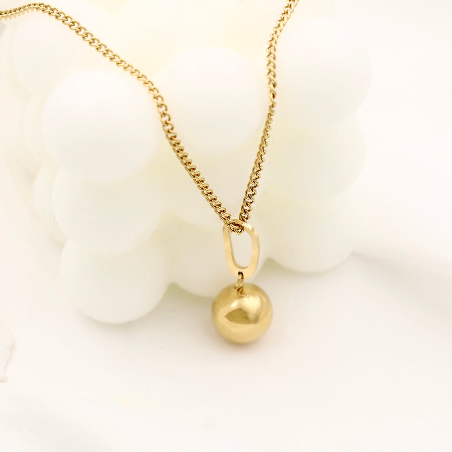 Gold Sphere Pendant Necklace - Private Glows