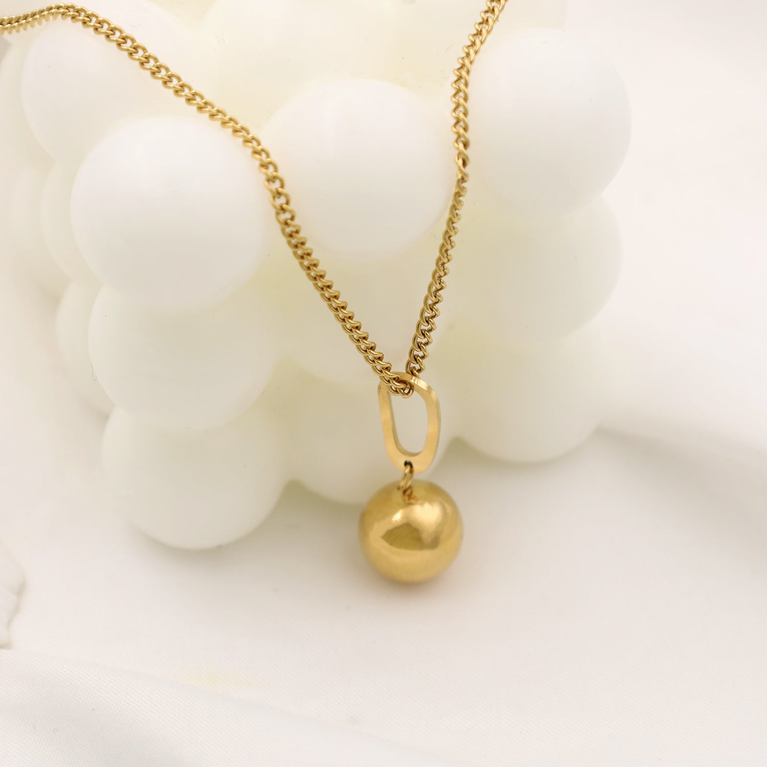 Gold Sphere Pendant Necklace - Private Glows