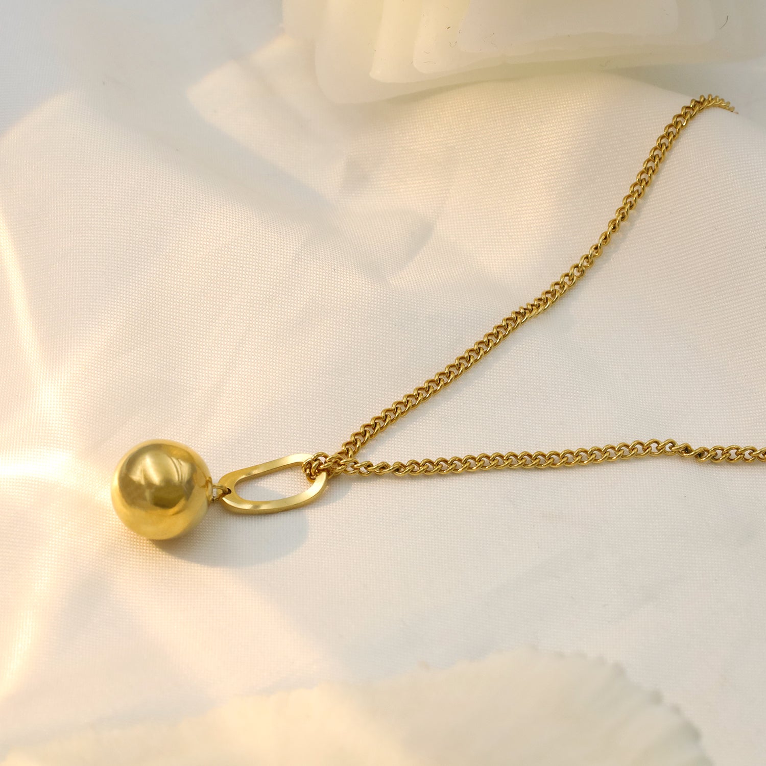 Gold Sphere Pendant Necklace - Private Glows