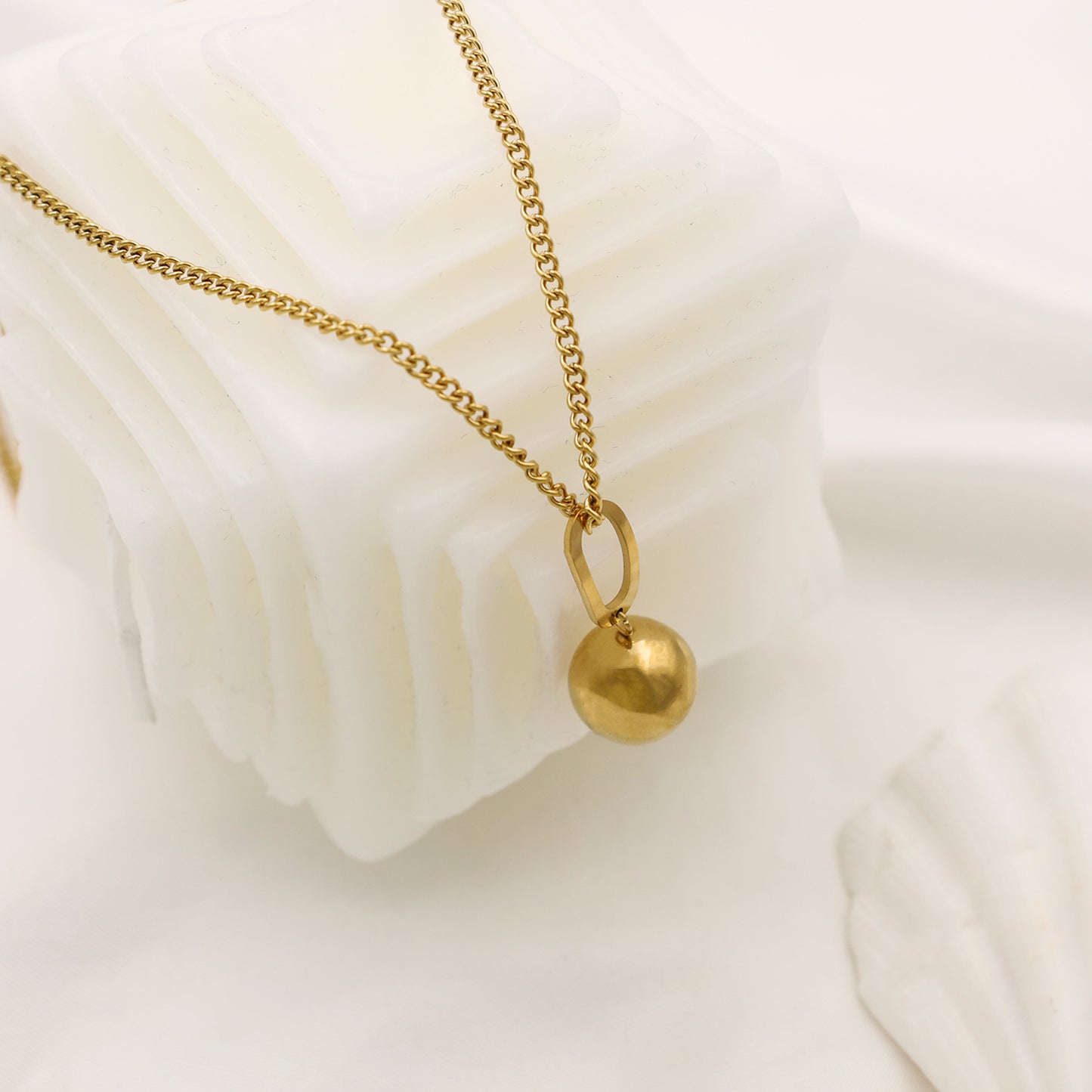 Gold Sphere Pendant Necklace - Private Glows