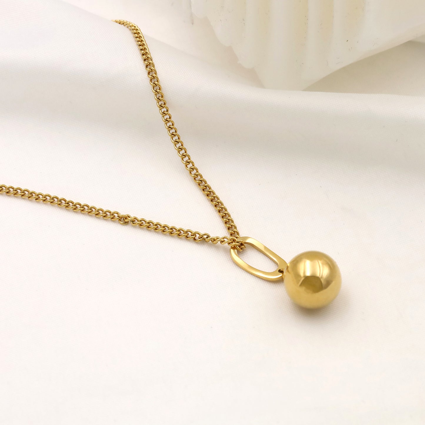 Gold Sphere Pendant Necklace - Private Glows