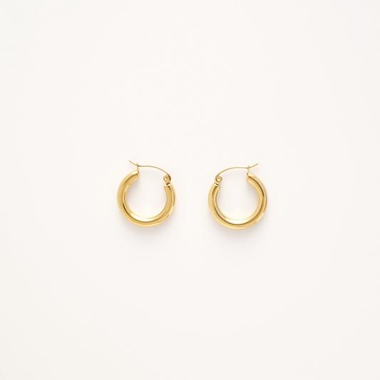 Golden Classic Hoop Earrings - Private Glows