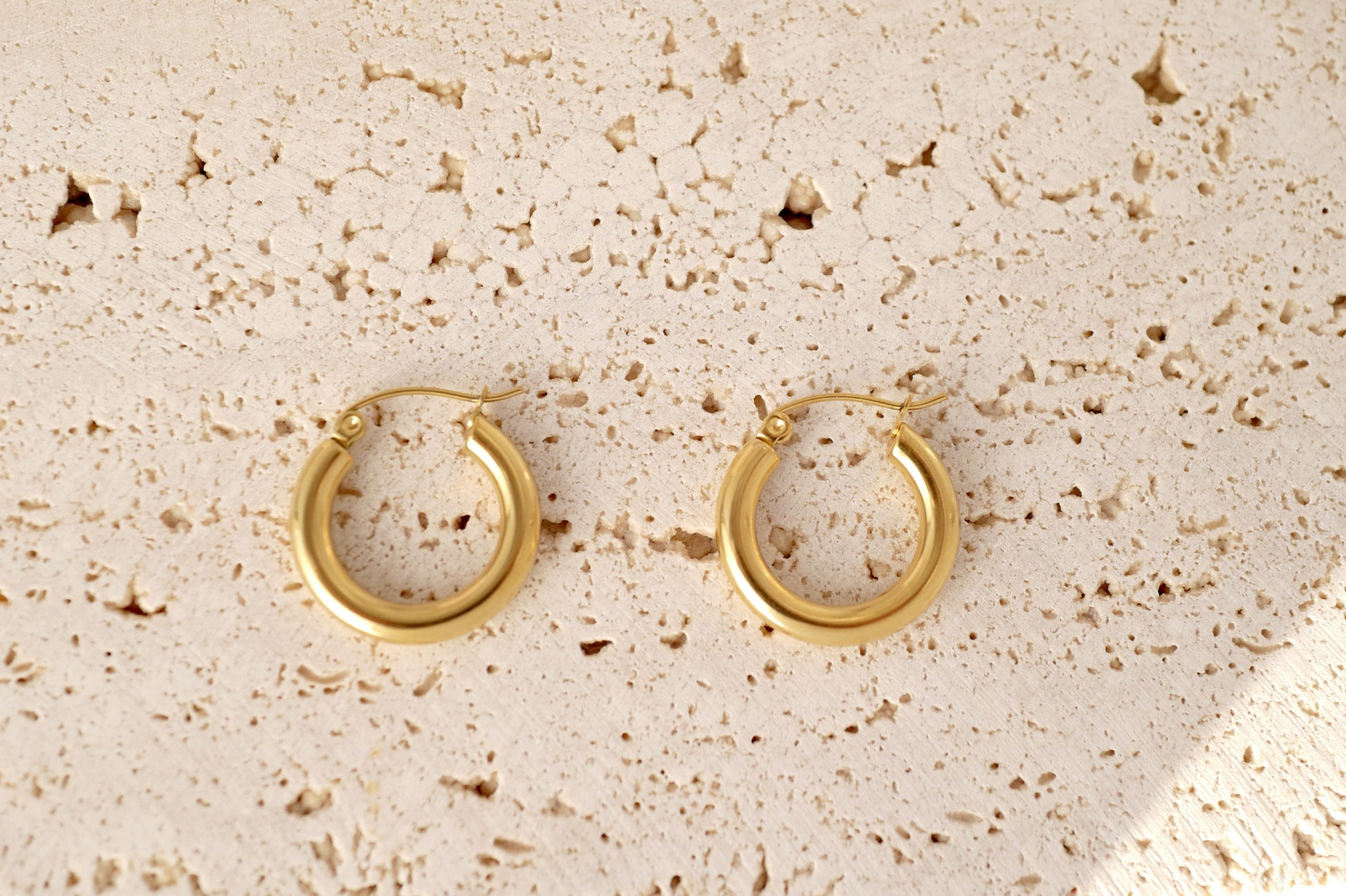 Golden Classic Hoop Earrings - Private Glows