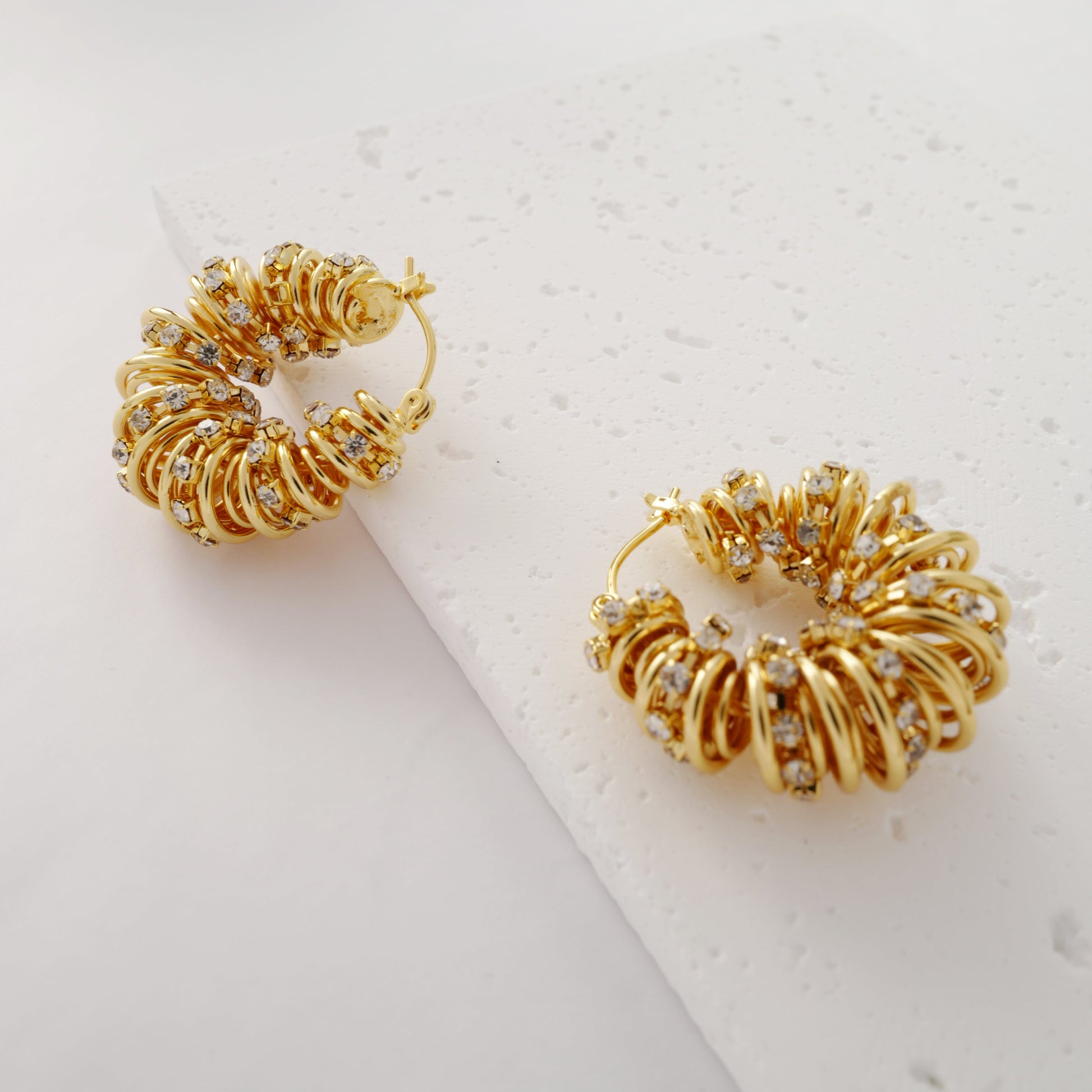 Golden Radiance Hoop Earrings - Private Glows