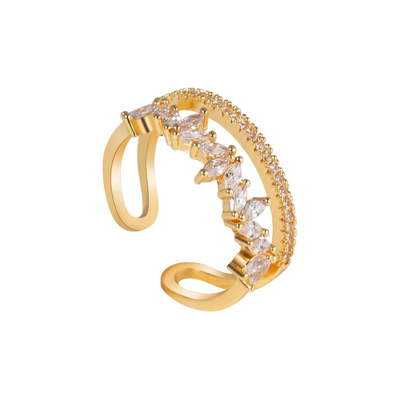 Openband Crown Shaped Gold plated Ring