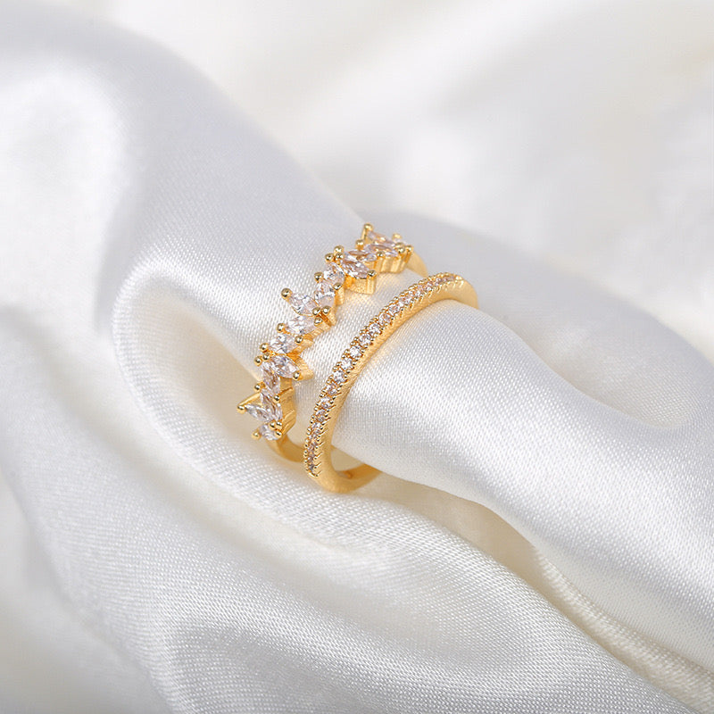 Openband Crown Shaped Gold plated Ring