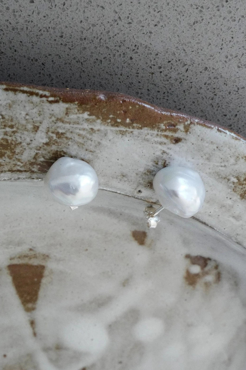 Lillian Keshi Pearl Stud Earrings