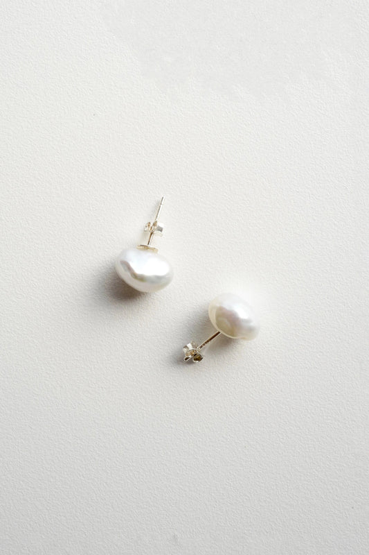 Lillian Keshi Pearl Stud Earrings