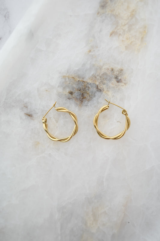 18k Gold Plated Stainless Steel Hoop Earrings