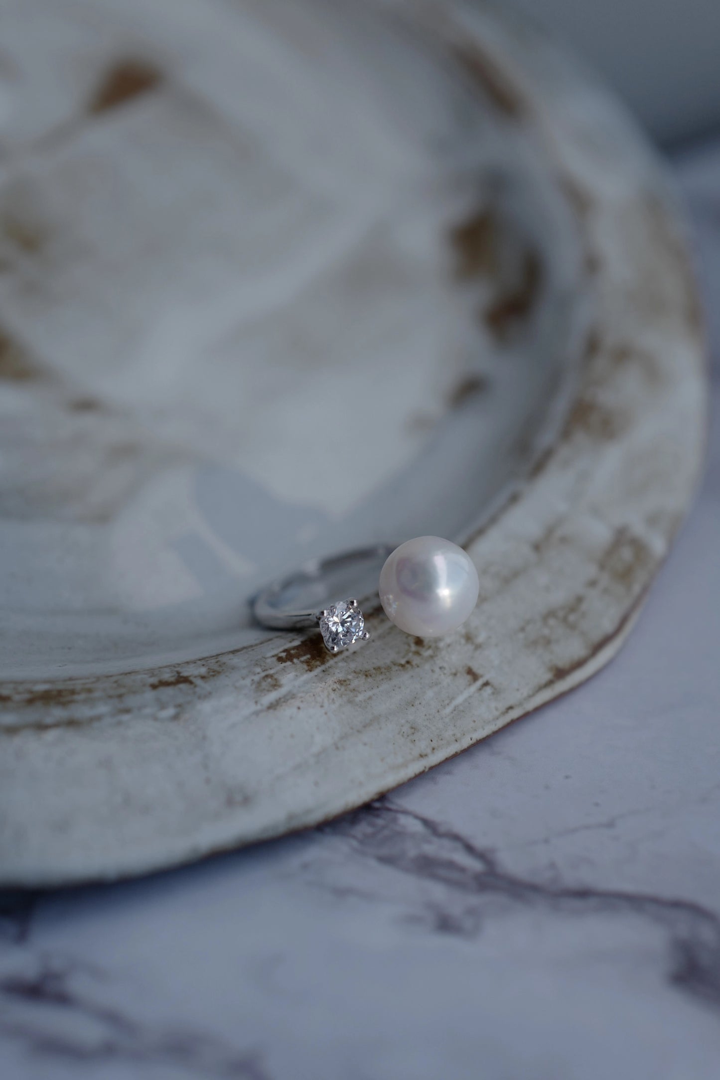 Liana Adjustable Pearl Ring with Baroque freshwater pearl