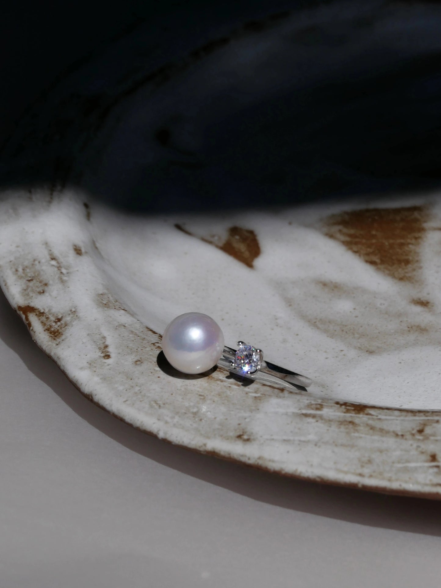 Liana Adjustable Pearl Ring with Baroque freshwater pearl