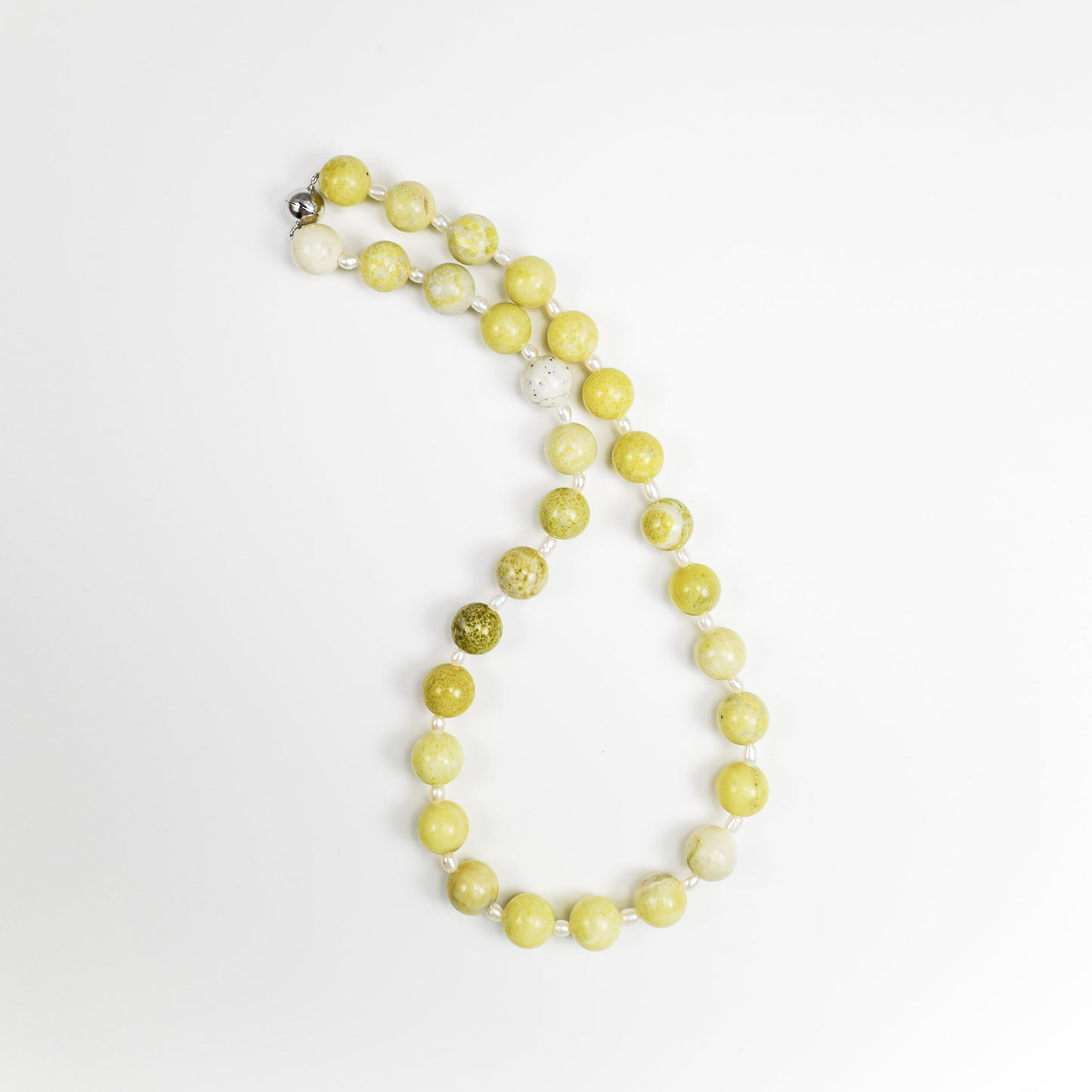 Lemon Stone and Rice Pearl Necklace - Private Glows