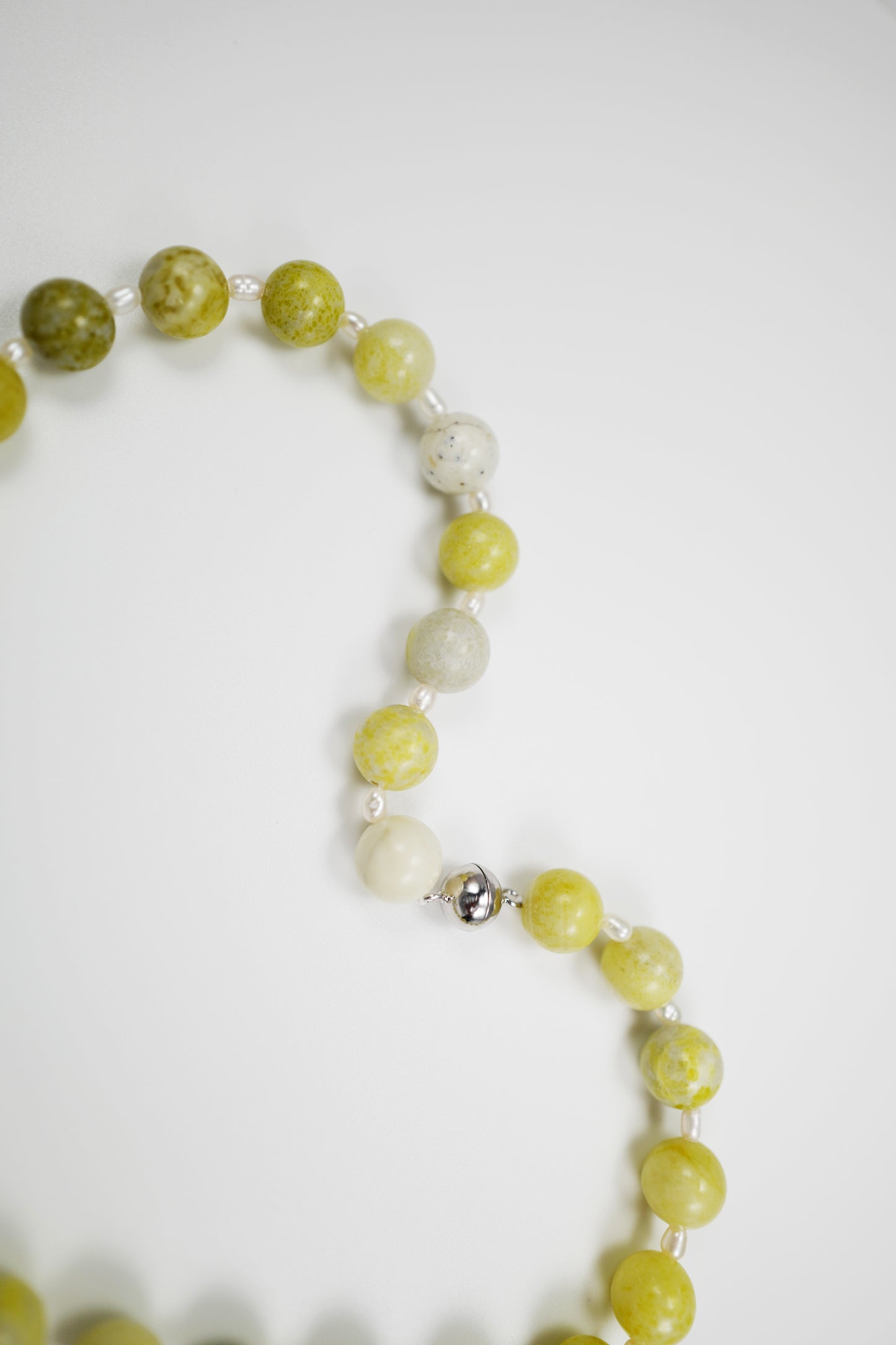 Lemon Stone and Rice Pearl Necklace - Private Glows