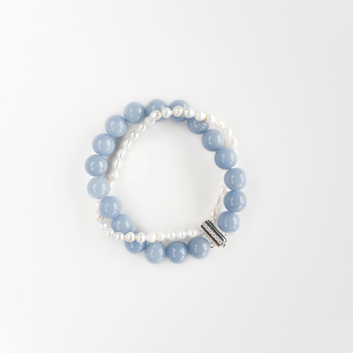 Sophia Blue Stone and Baroque Pearl Bracelet - Private Glows