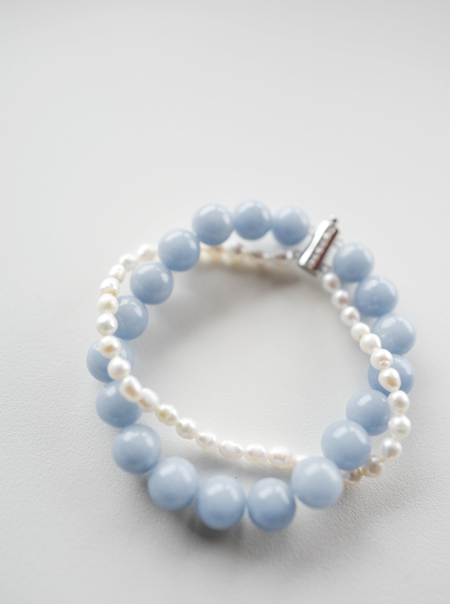 Sophia Blue Stone and Baroque Pearl Bracelet - Private Glows