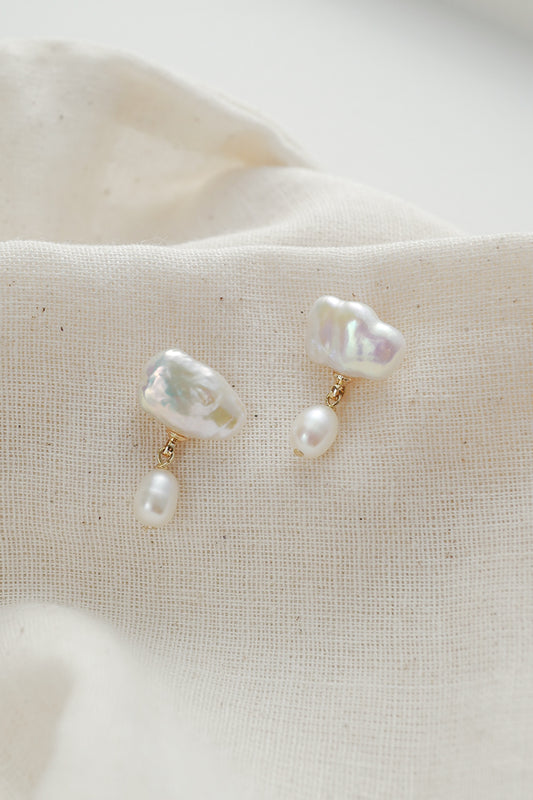 Cecilia Baroque Pearl Drop Earrings