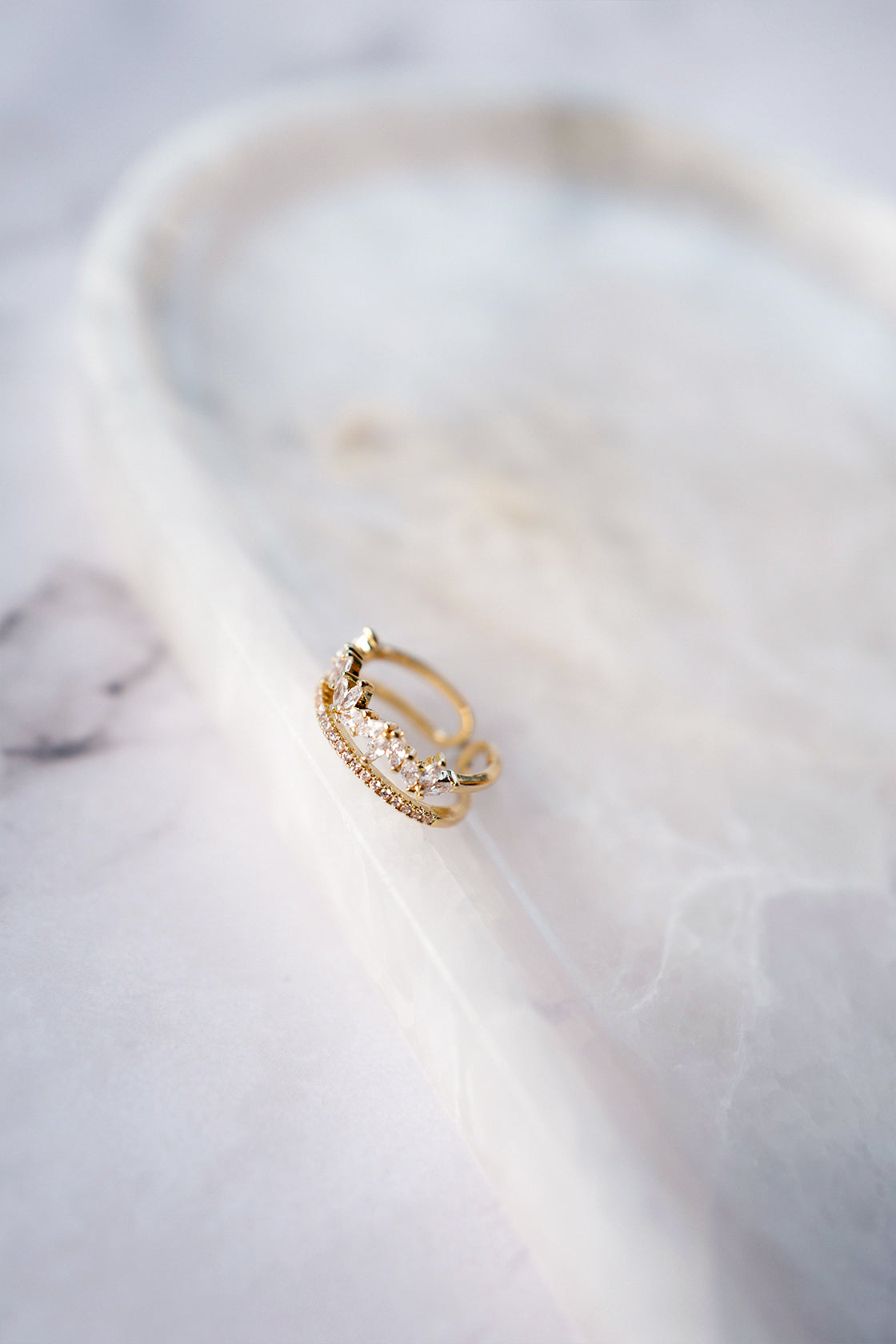 Openband Crown Shaped Gold plated Ring