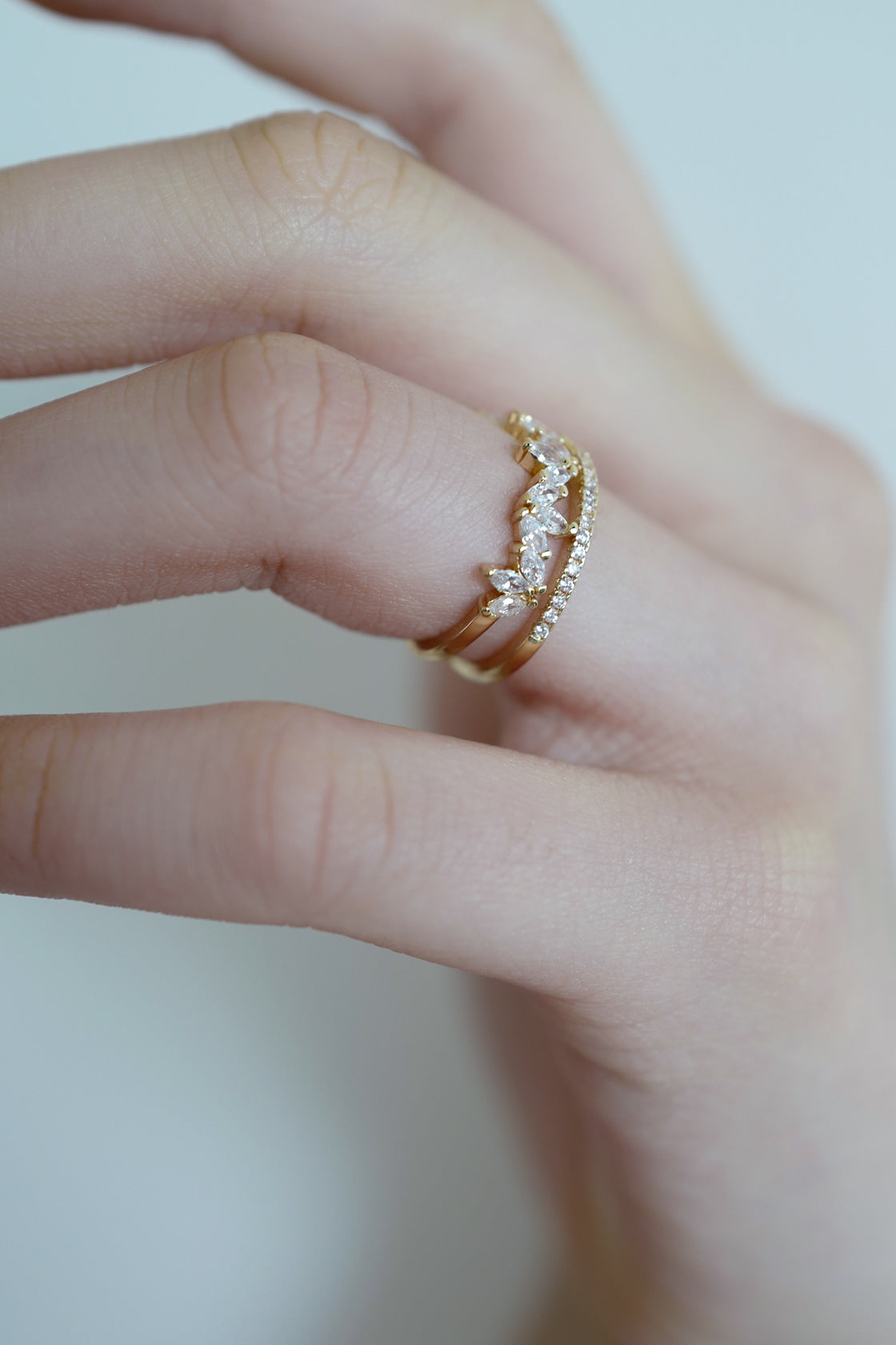 Openband Crown Shaped Gold plated Ring